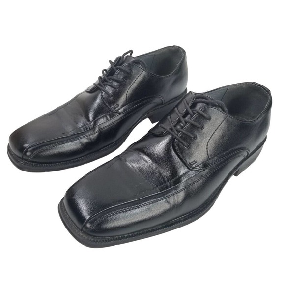 JF J. Ferrar Oxford Lace Up Dress Shoes men’s Size 9 M Black Lace Up Leather - Picture 3 of 15